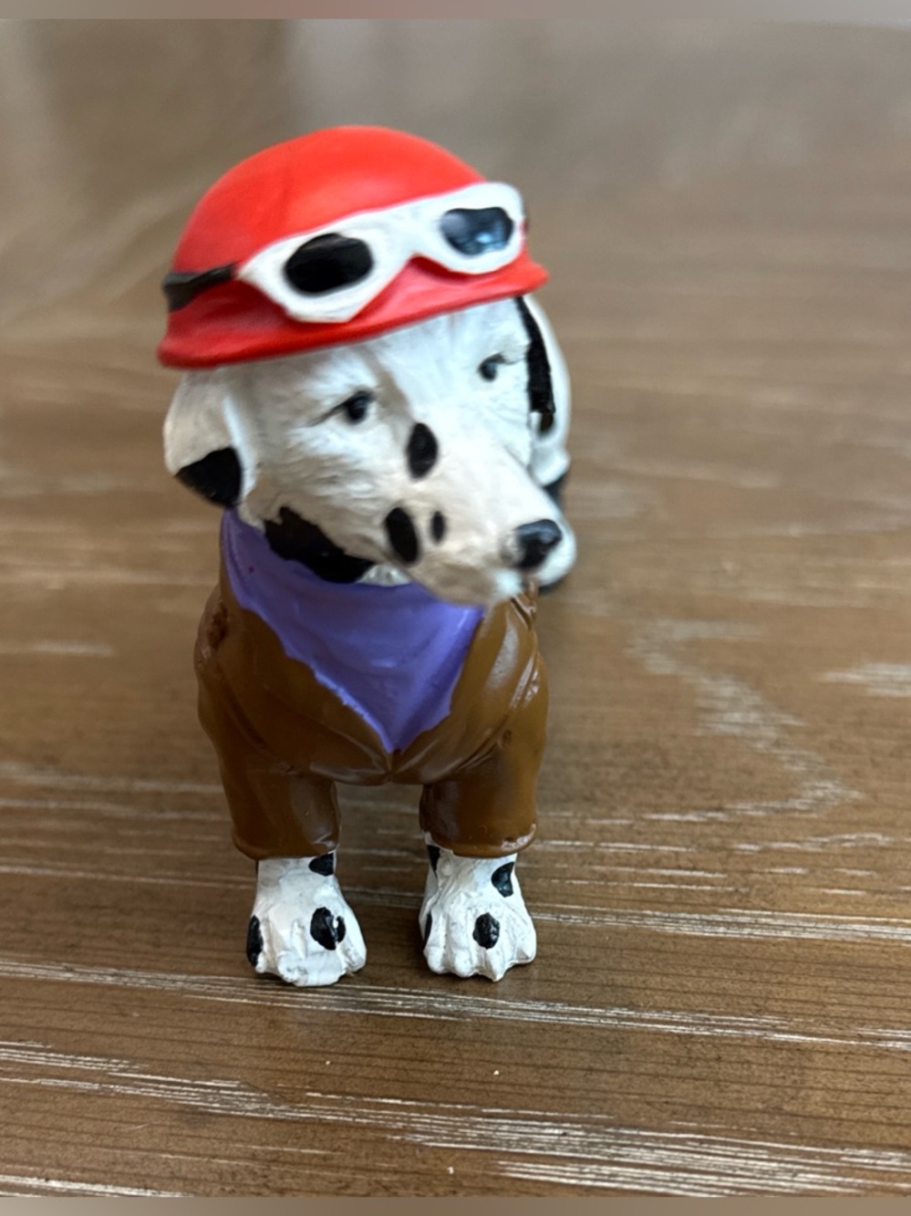 Dog Figure Dalmatian Dachshund With Pilot Outfit Hat Jacket Boots Resin - Picture 2 of 7